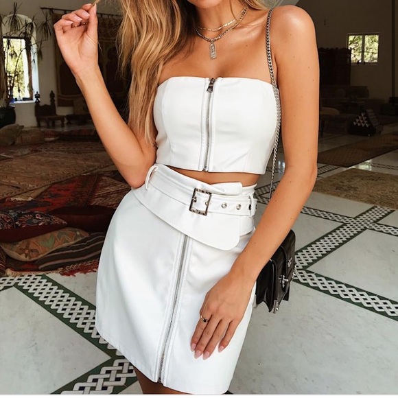 Tiger Mist Leather Mini Skirt - Picture 2 of 8